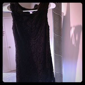Black embroidered dress
